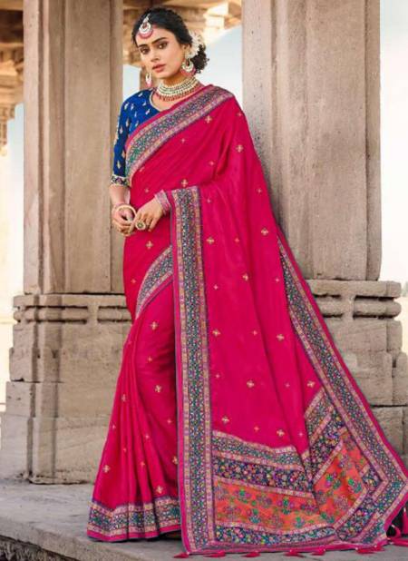 Dark Pink Colour Gajraj 300 New Latest Designer Ethnic Wear Banarasi Silk Saree Collection 311